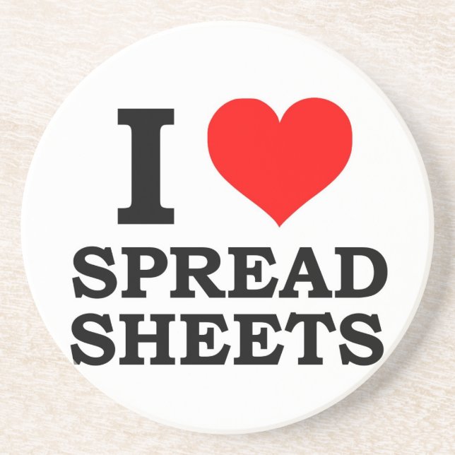 I Love Spreadsheets Coaster (Front)
