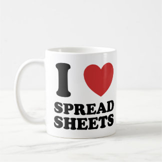 I Love Spreadsheets Funny Quote Coffee Mug