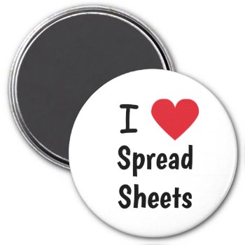 I Love Spreadsheets Magnet Office Gift Idea by officecelebrity at Zazzle