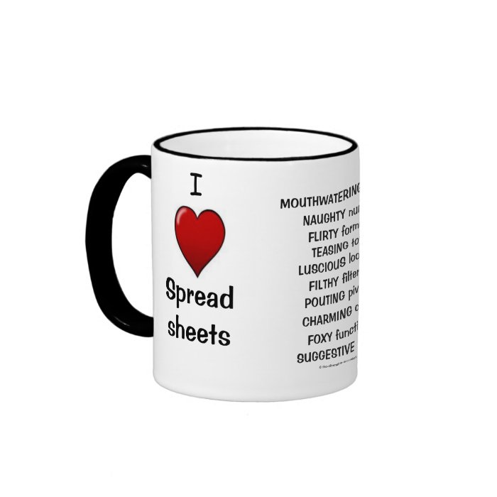 I Love Spreadsheets   triple sided mug