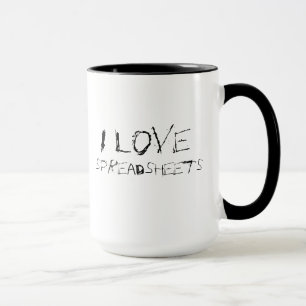 I love spreadsheets - urban, edgy office mug