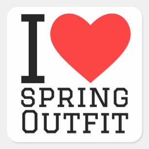 I love spring outfit square sticker