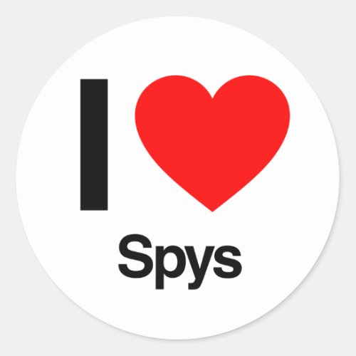 i love spys classic round sticker