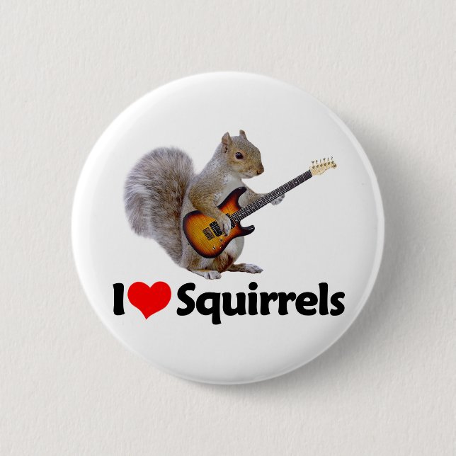 I Love Squirrels Button (Front)