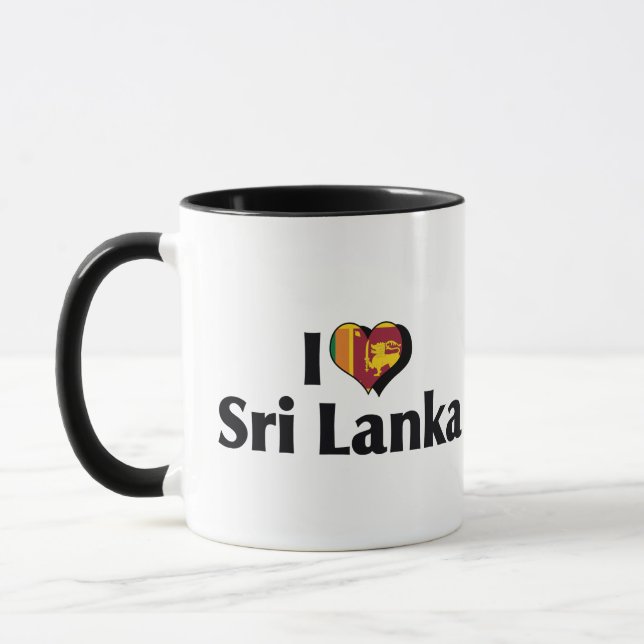 I Love Sri Lanka Flag Mug (Left)