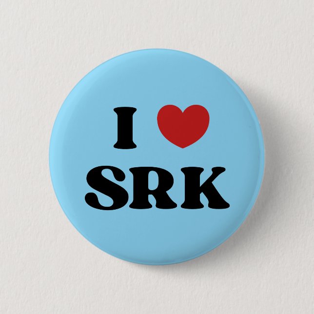 I Love SRK - I Love Shahrukh Khan Button (Front)