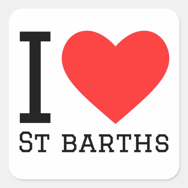 I love st barths  square sticker (Front)