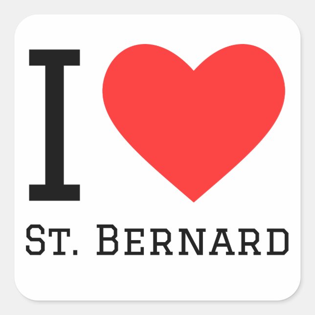 I love St. Bernard  Square Sticker (Front)