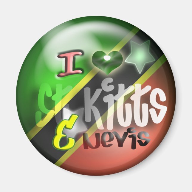 I Love St. Kitts & Nevis Patriot Magnet (Front)