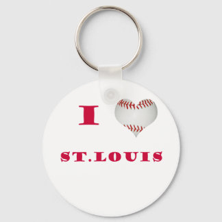 I Love St. Louis Baseball Keychain
