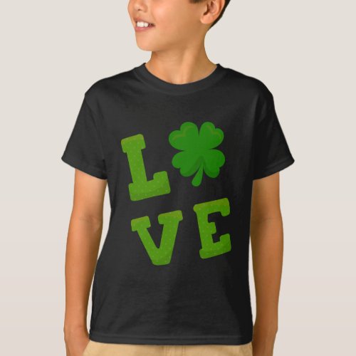 I Love St Patricks Day Shamrock T_Shirt