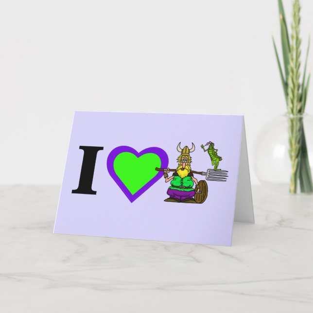 I Love St. Urho Customize Greeting Card (Front)