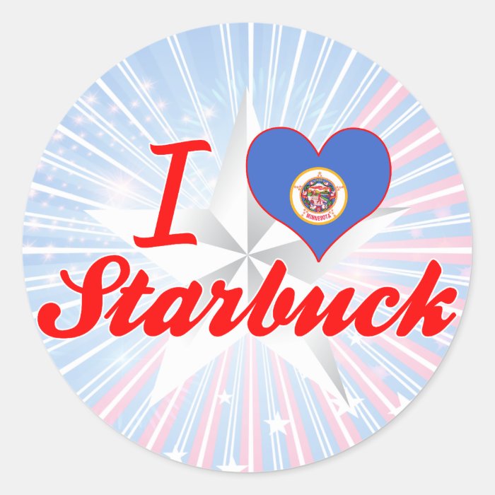 I Love Starbuck, Minnesota Round Stickers