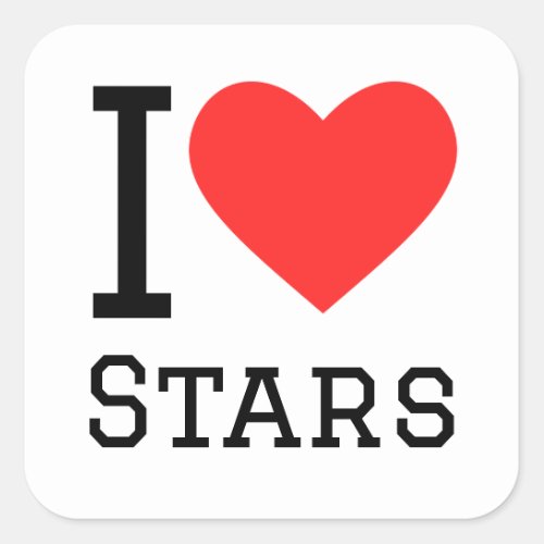 I love stars square sticker