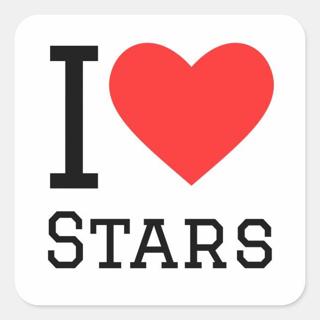 I love stars square sticker (Front)