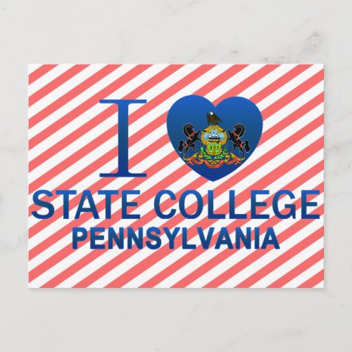 I Love State College PA Postcard