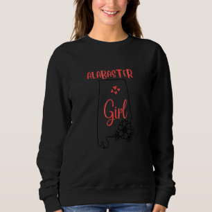 I Love State Of Alabama Flower Outline Alabaster C Sweatshirt