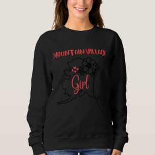 I Love State Of Alaska Flower Outline Mountainvill Sweatshirt