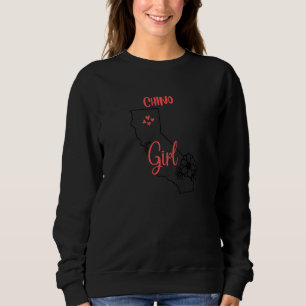 I Love State Of California Flower Outline Chino Ci Sweatshirt