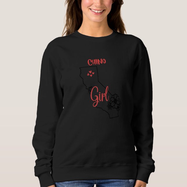 I Love State Of California Flower Outline Chino Ci Sweatshirt (Front)