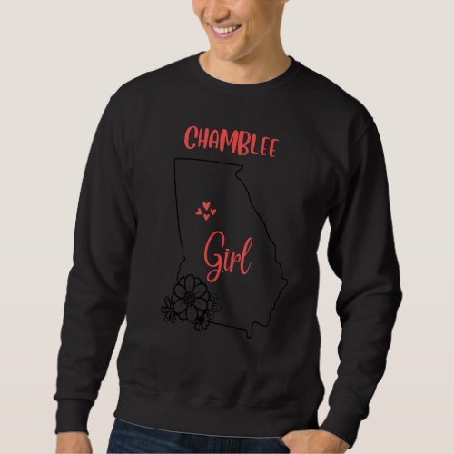 I Love State of Georgia Flower Outline Chamblee Ci Sweatshirt