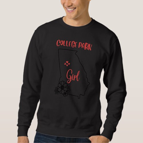 I Love State of Georgia Flower Outline CollegePark Sweatshirt