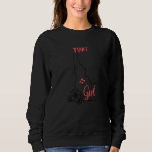 I Love State Of Idaho Flower Outline Tyhee City Gi Sweatshirt
