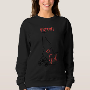 I Love State Of Idaho Flower Outline Victor City G Sweatshirt