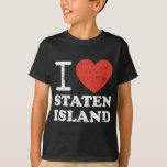 I Love Staten Island Red Heart Meme Funny T-Shirt