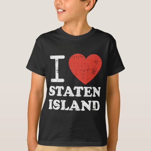 I Love Staten Island Red Heart Meme Funny T_Shirt