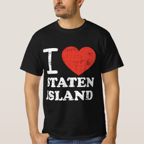 I Love Staten Island Red Heart Meme Funny T_Shirt