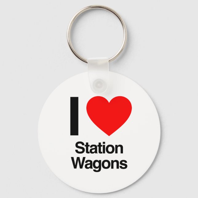 i love station wagons keychain (Front)