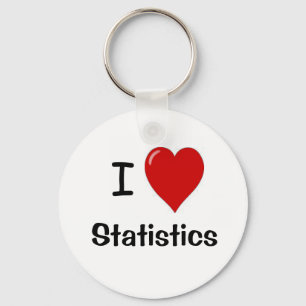 I Love Statistics - I Heart Statistics Keychain