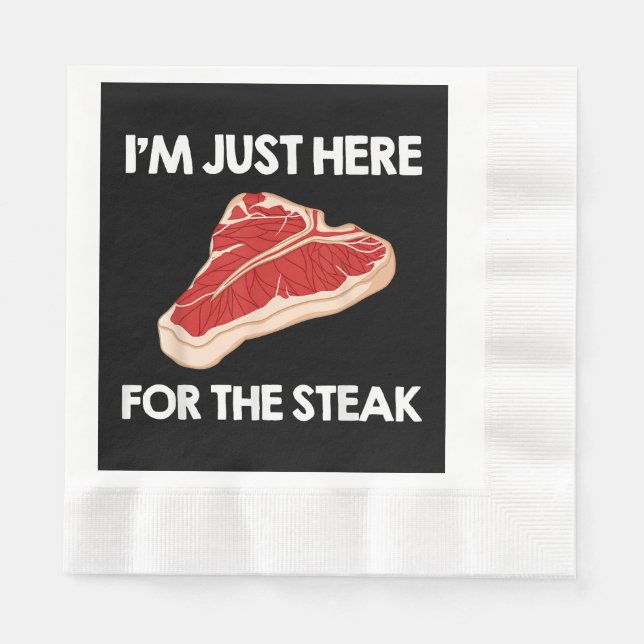 I Love Steak Gift Ribeye House Napkins (Front)