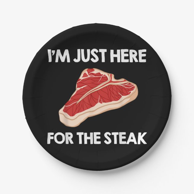 I Love Steak Gift Ribeye House Paper Plates (Front)