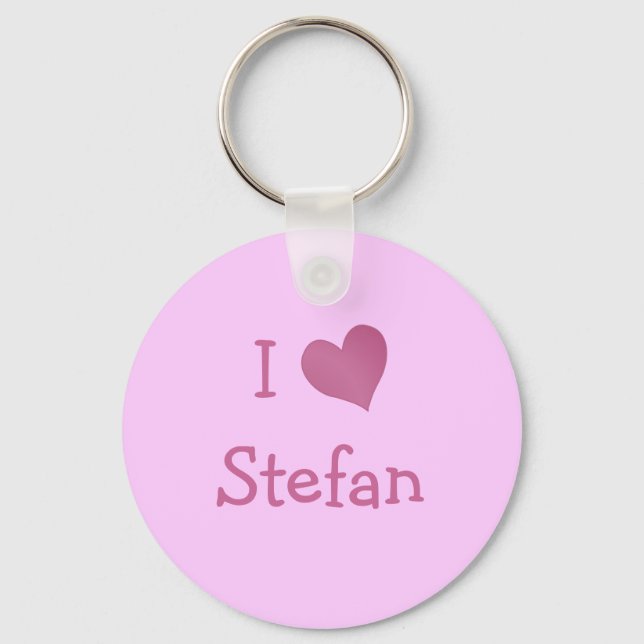 I Love Stefan Keychain (Front)