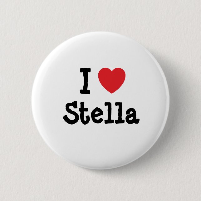 I love Stella heart T-Shirt Pinback Button (Front)