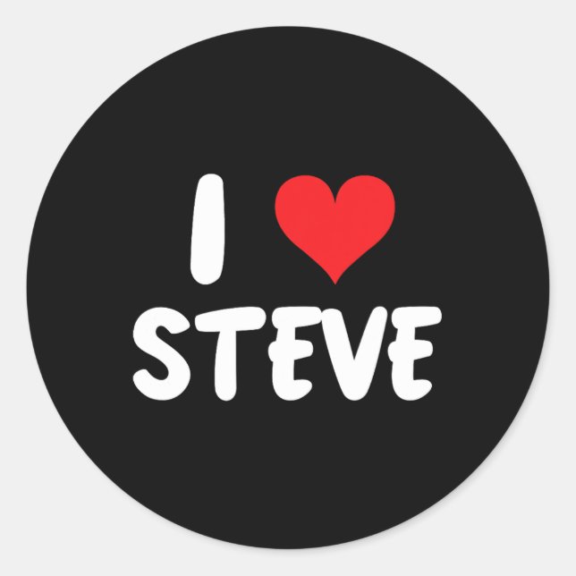 I Love Steve - Heart - Name  Classic Round Sticker (Front)