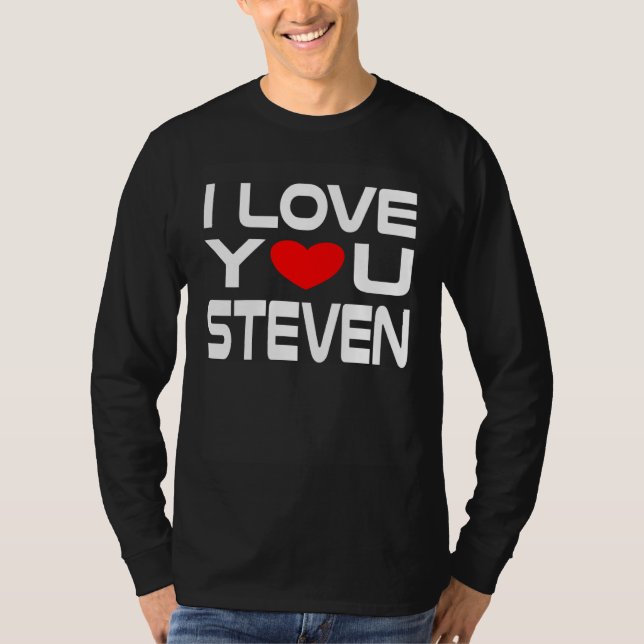 I Love Steven Red Heart to say Honey I love you T-Shirt (Front)