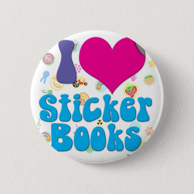 I love Sticker books! Button (Front)