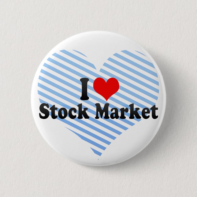 I Love Stock Market Button (Front)
