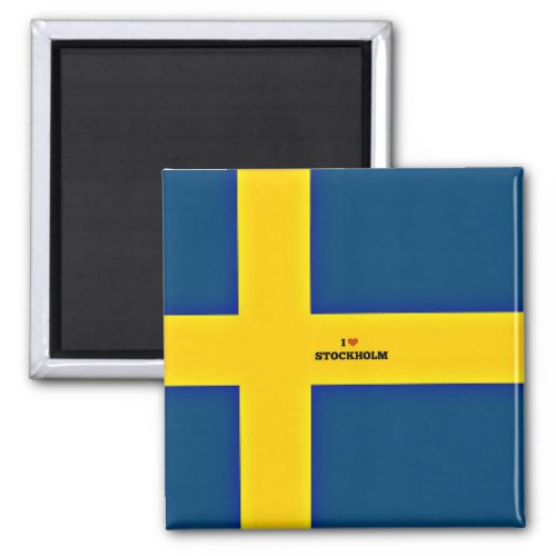 I Love Stockholm flag of Sweden Magnet