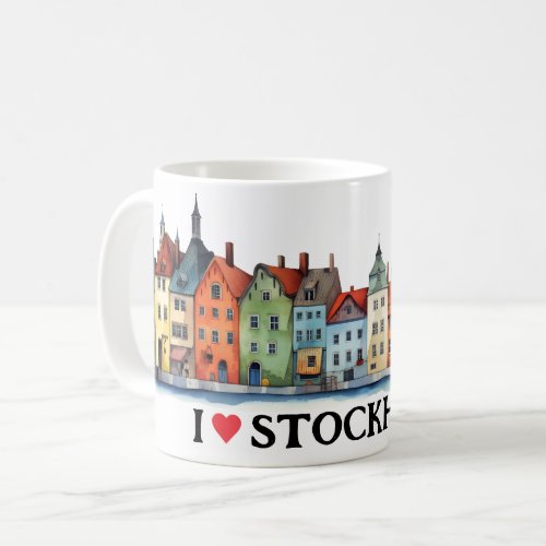 I Love Stockholm  Sweden Travel  Coffee Coffee Mug