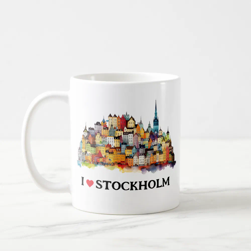 I Love Stockholm | Sweden Travel | Coffee Coffee Mug