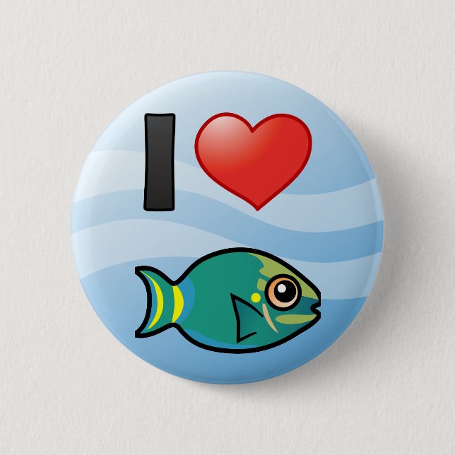 I Love Stoplight Parrotfish Button (Front)