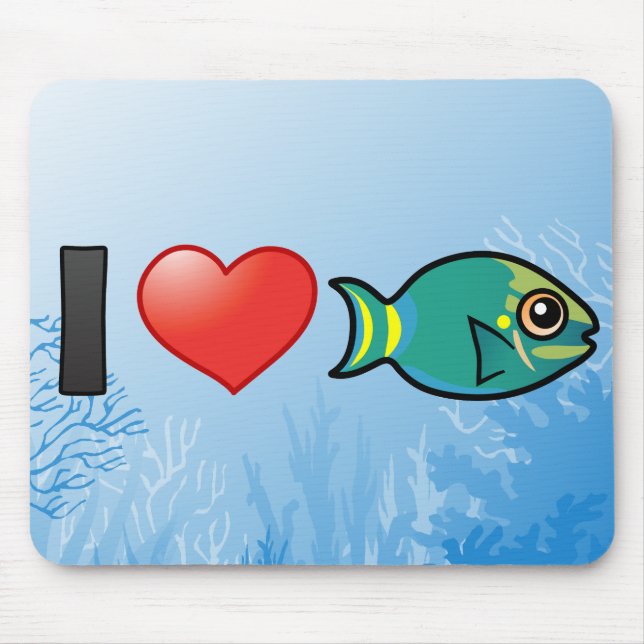 I Love Stoplight Parrotfish Mouse Pad (Front)