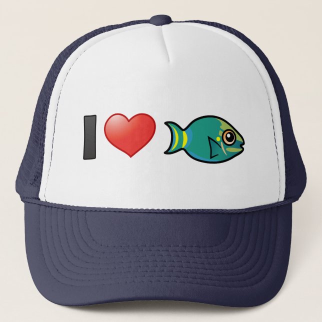 I Love Stoplight Parrotfish Trucker Hat (Front)