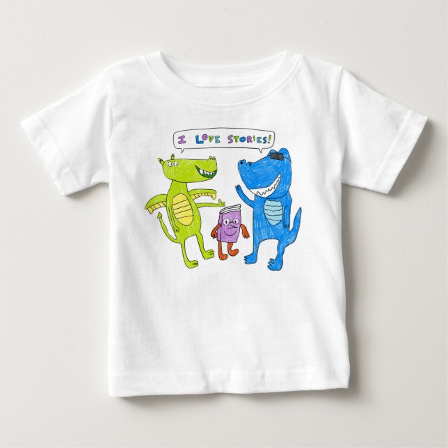 "I Love Stories" Rudy & Rocky Toddler Shirt (Front)