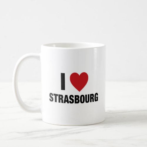 I LOVE STRASBOURG France Europe with Red Love Hear Coffee Mug