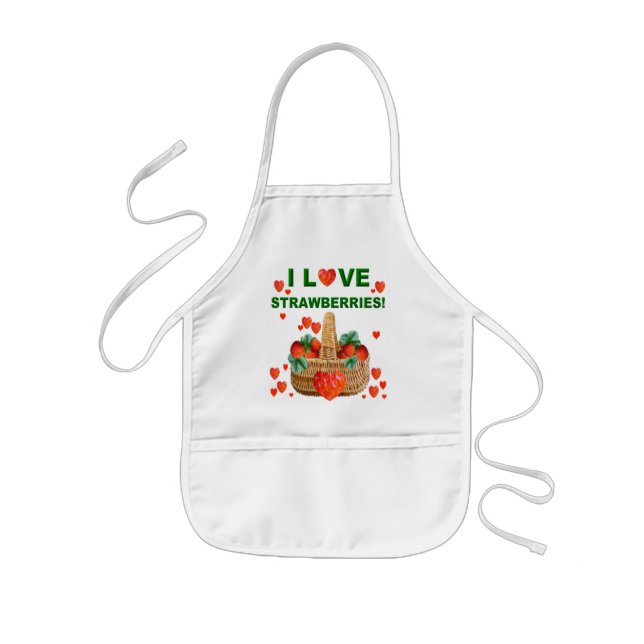I LOVE STRAWBERRIES Apron (Front)